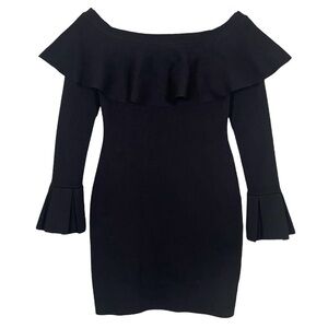 Endless Rose Knit Bodycon Off The Shoulder Long Sleeve Mini Dress Size S